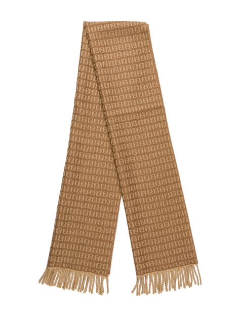 fendi brown wool scarf|fendi zucchino scarf.